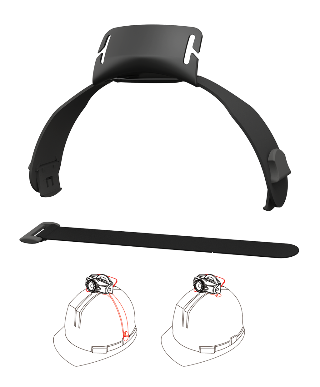 Ledlenser Hjelm Mount Top MH & iH Black ONE – Køretøjstilbehør fra LEDLENSER