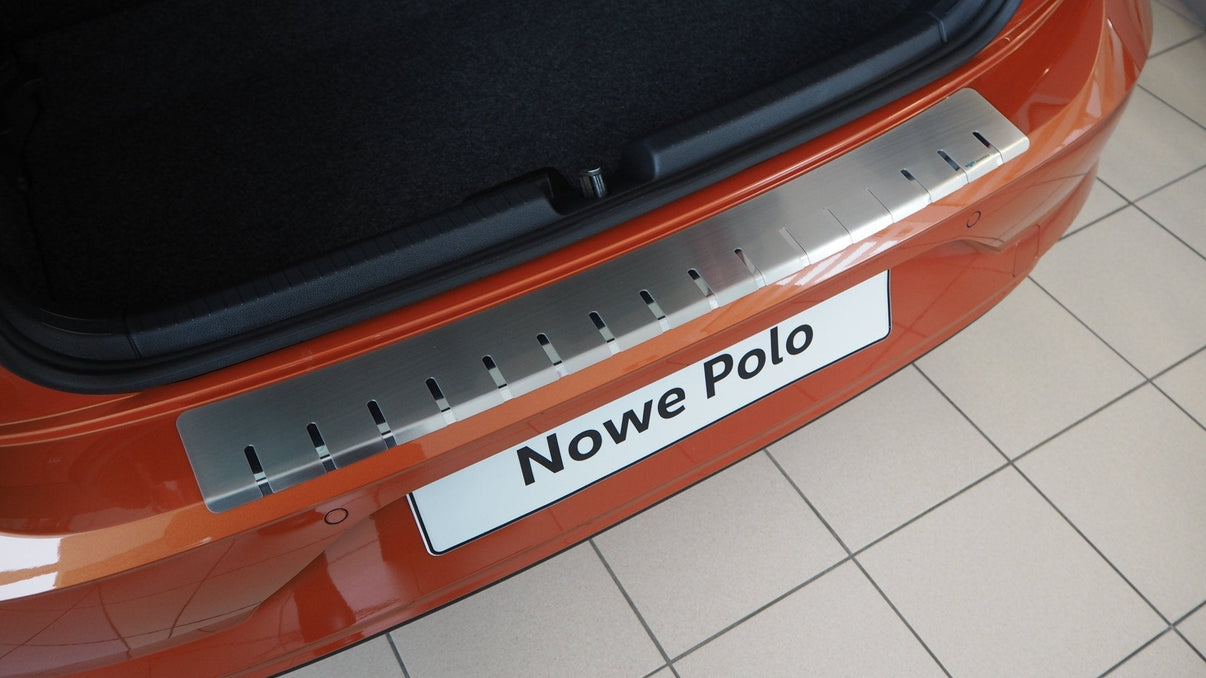 Bagageafdækning VW Polo VI 5D 2017+ rustfrit stål Alu-Frost - produktbillede forfra | Alu-Frost