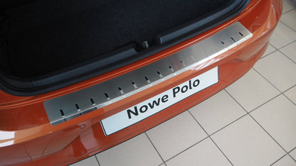 Bagageafdækning VW Polo VI 5D 2017+ rustfrit stål Alu-Frost - produktbillede forfra | Alu-Frost