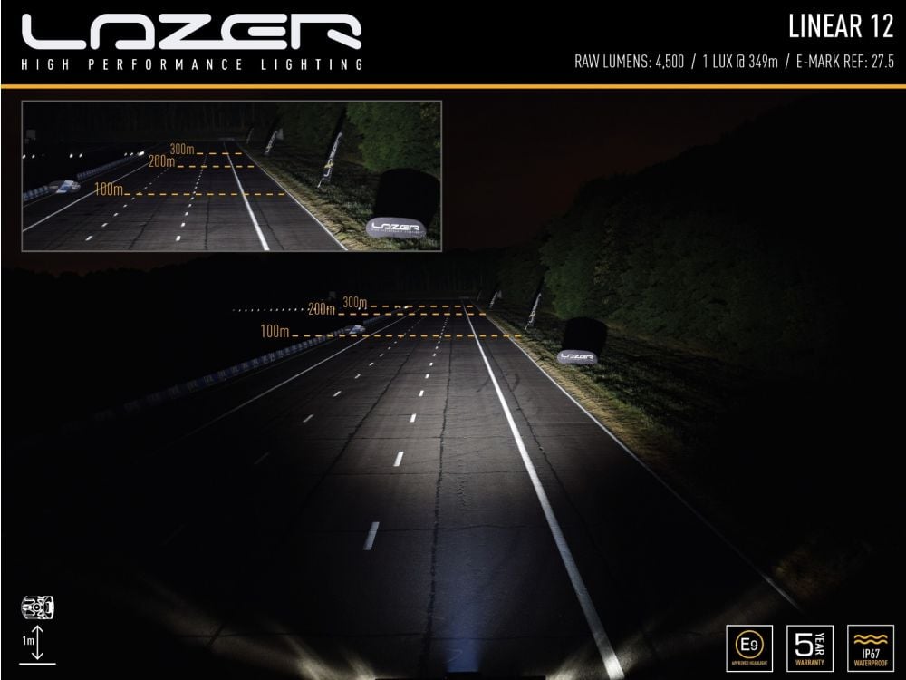 Lazer Linear – 12 led – rampe – 382 mm – nærbillede detaljer | Laser