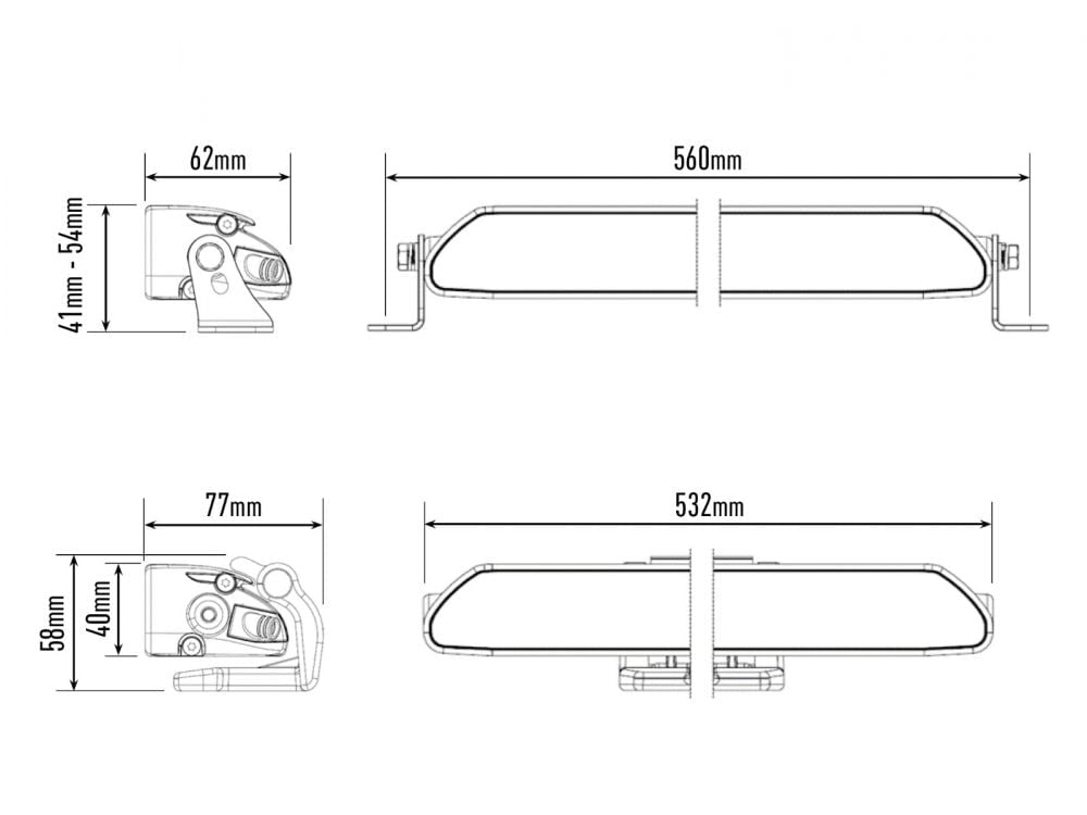 Lazer Linear – 18 led – rampe – 532mm – i brug | Laser