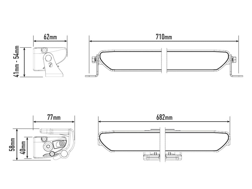 LAZER LINEAR – 24 FLOOD ARBEJDSLYG – 682MM – produkt set fra siden | Laser