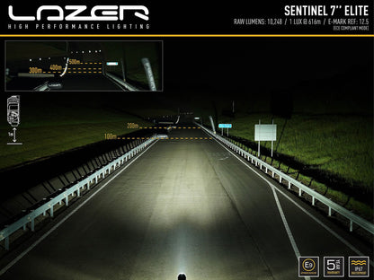 Lazer Sentinel Elite LED-hjælpelys 7" sort positionslys - emballage og indhold | Lazer
