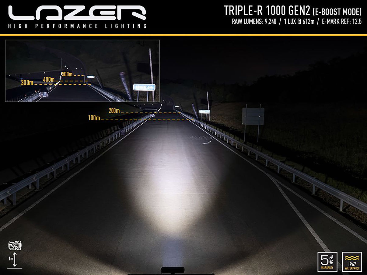 Lazer Triple - R 1000 Std LED Sort Ekstra lysrampe 16" (410mm) - I brug | Laser