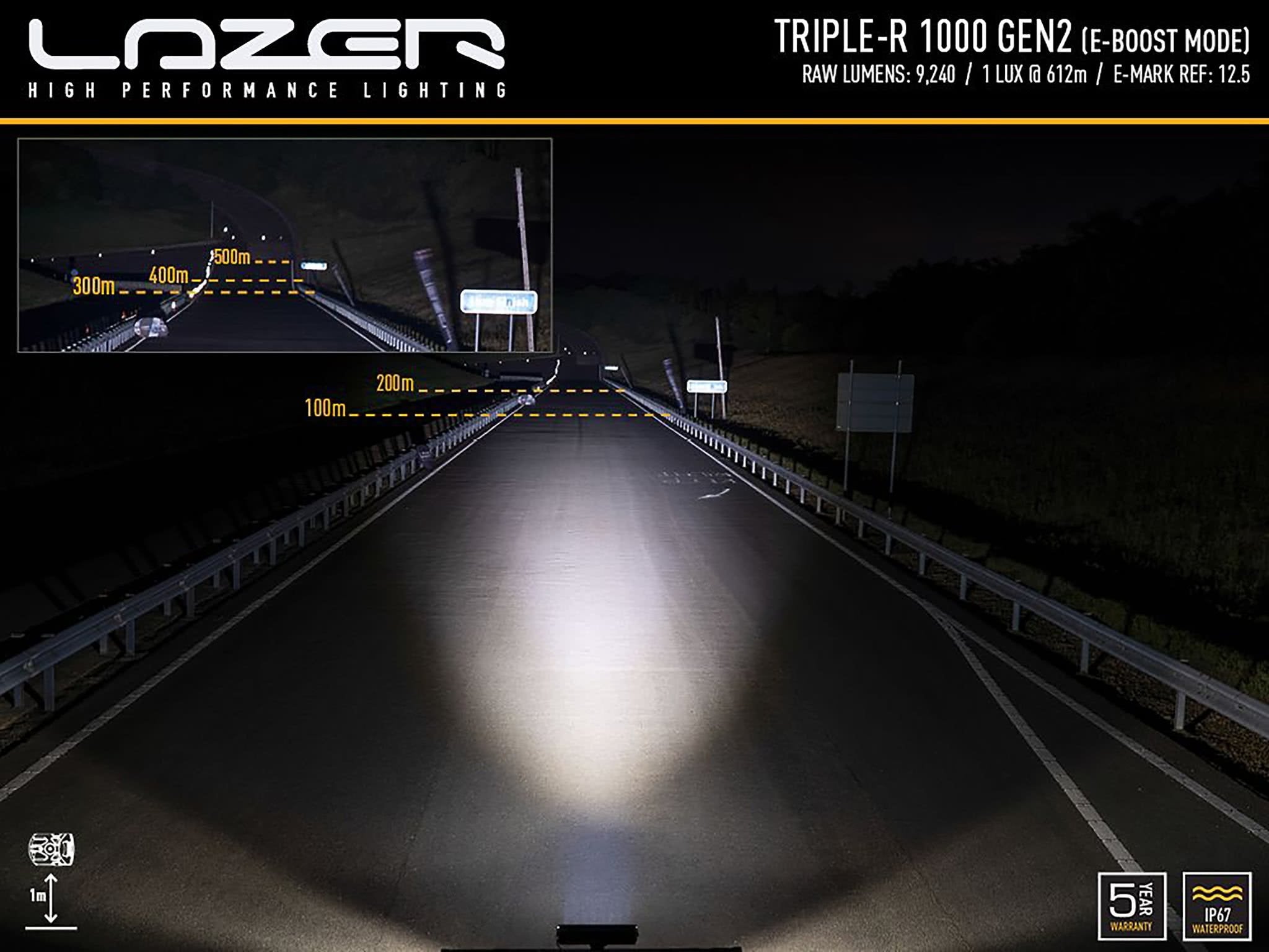Lazer Triple – R 1000Std ekstra lys rampe 15,7" (410 mm) pos.lj – emballage og indhold | Lazer