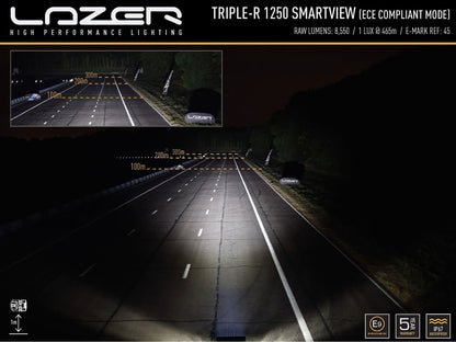 Lazer Triple - R 1250 Smartview ekstra lysrampe 23" (590 mm) - dimensionsspecifikation | Lazer