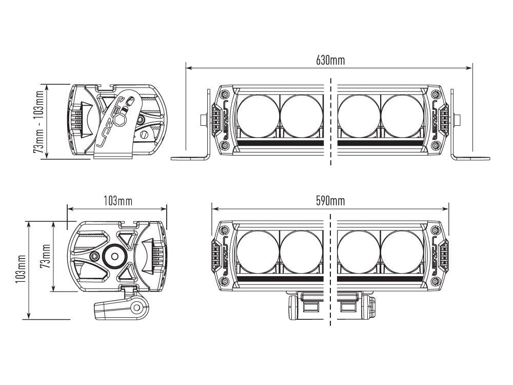 Lazer Triple – R 1250 Smartview ekstra lysrampe 23" (590 mm) – produktbillede 13 | Lazer