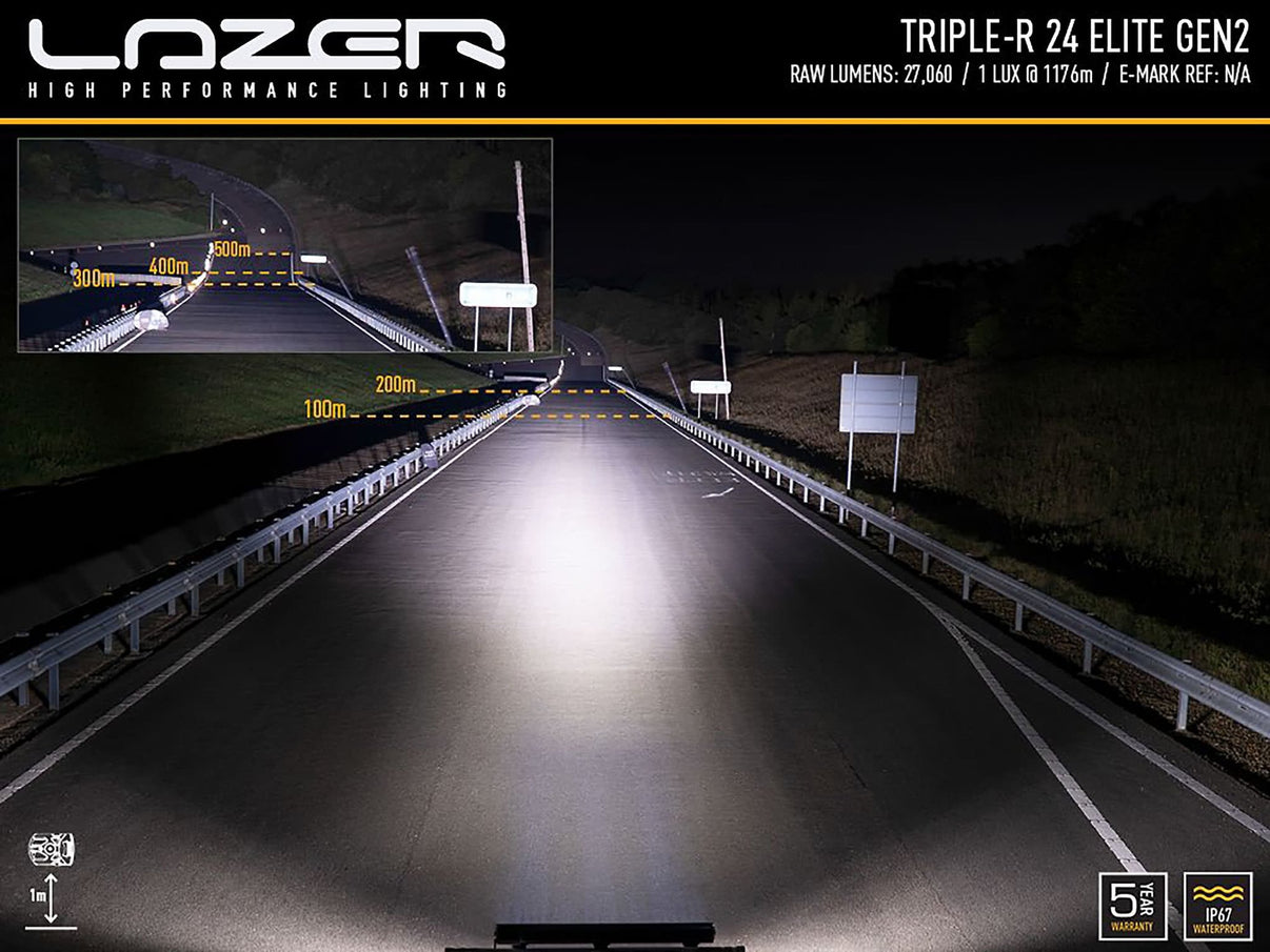 Lazer Triple – R 24 Elite ekstra lysrampe 44" (1125 mm) – i brug | Laser