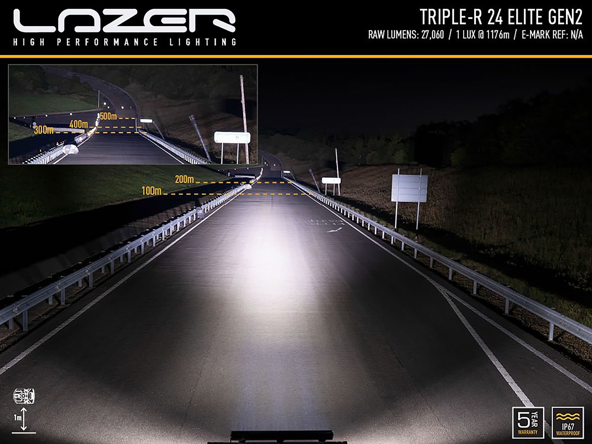 Lazer Triple – R 24 Elite ekstra lysrampe 44" (1125 mm) – i brug | Laser