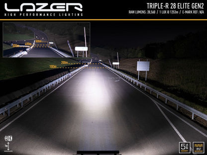 ekstra visning, der viser funktionerne i Lazer Triple - R 28 Elite ekstra lysstang 51"/1305 mm - Lazer