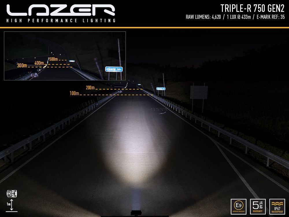 Lazer Triple - R 750 Std Ekstra lysrampe 8,6" (230 mm) Pos.Light - Alternativ visning | Laser