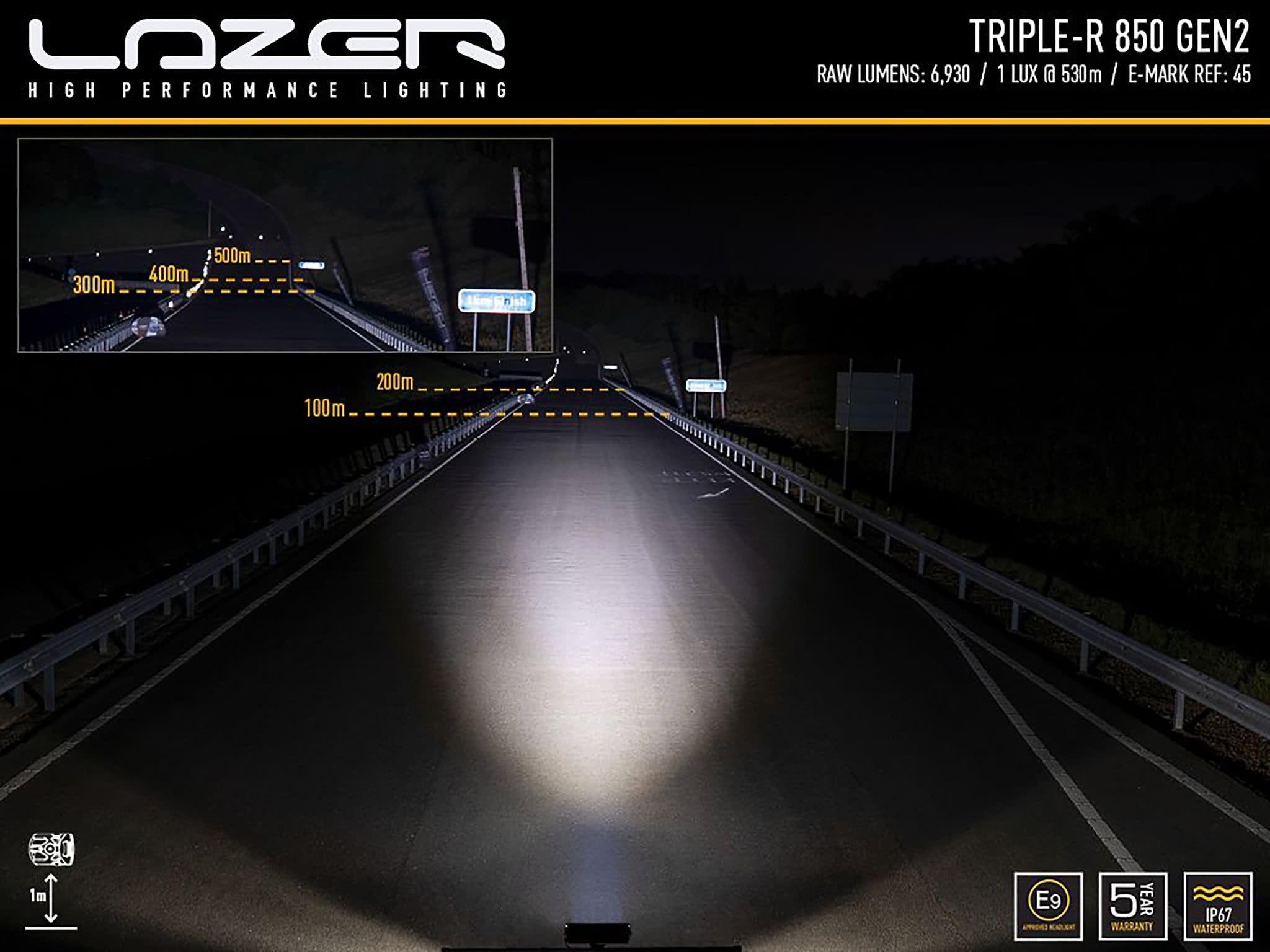 Lazer Triple - R 850 ekstra lysrampe 12,7" (322 mm) Pos. Lys - tilbehør og dele | Laser