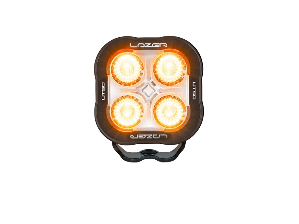 produktbillede forfra, der viser Lazer Utility – 50 – Baglygte og blitzlys – Lazer