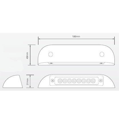 sidebillede, der viser profil og design af Entrèbelysning 12V – 6000K – LEA