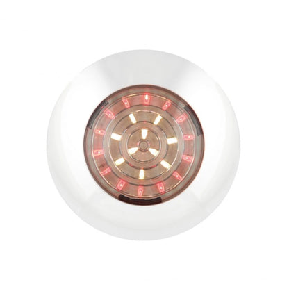 produktbillede forfra, der viser interiørlampe Ø75mm – Rød/Hvid – LEA