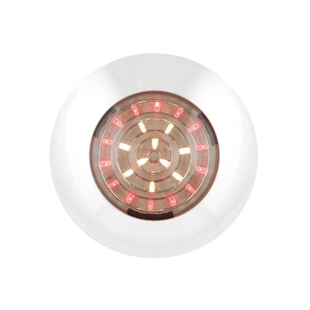 produktbillede forfra, der viser interiørlampe Ø75mm – Rød/Hvid – LEA