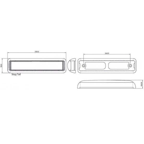 LED Blinklygte 200mm Amber – Sort – nærbillede detaljer | LEA