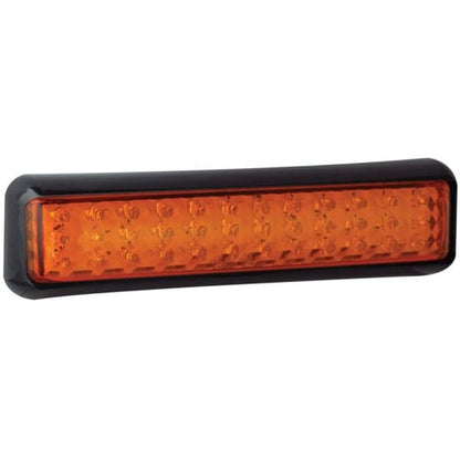 LED Blinklygte 200mm Amber – Sort – produktbillede forfra | LEA