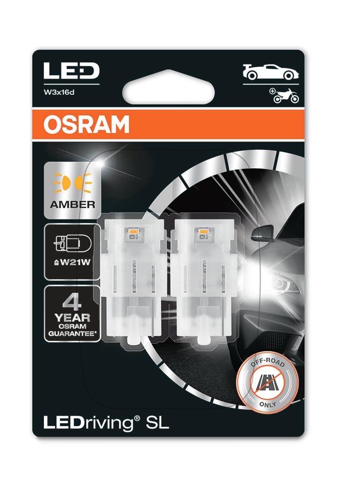 LED extraljus LEDriving® LEDlampa SL W21W – 55 lm – 1,8 W – OSRAM - Carlevel - Belysning > Extraljus