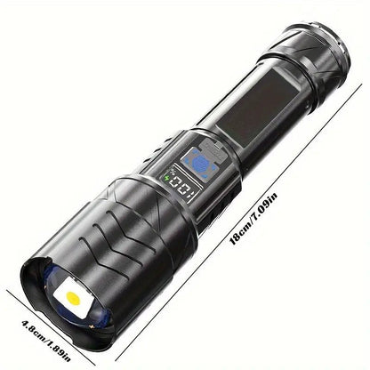 LED-lommelygte USB-C genopladelig – Digital skærm Hurtig opladning – Nærbillede detaljer | Carlevel