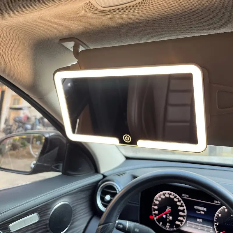 LED Vanity Mirror Car - Genopladelig med Touch Control og justerbart lys - Produktet set fra siden | Carlevel