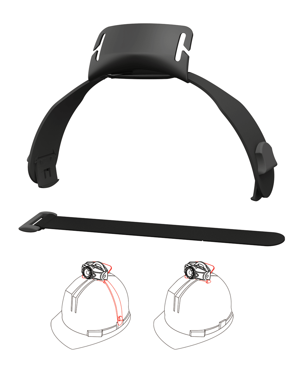 Ledlenser Hjelm Mount Top MH & iH Black ONE – Køretøjstilbehør fra LEDLENSER