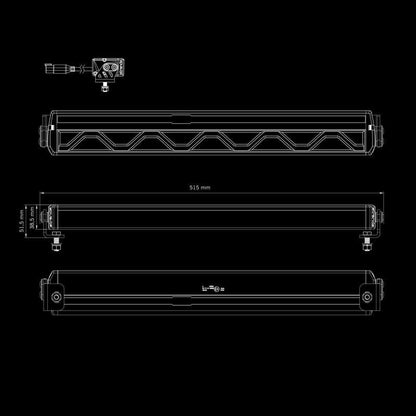 LED rampe Strands Firefly 20" 10670 lm - rav/hvid - produktbillede 11 | Strands Lighting Division