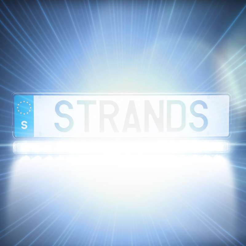LED rampe Strands NUUK E-Line 7800 lm - nummerpladeholder - produkt set fra siden | Strands Lysafdeling