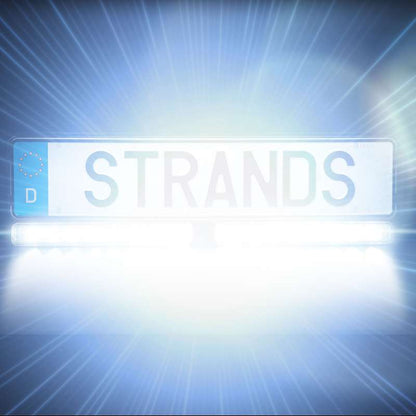 LED rampe Strands Lighting Division NUUK E-Line Duo med nummerpladeholder 8793 lm - ekstra lys - produkt set fra siden