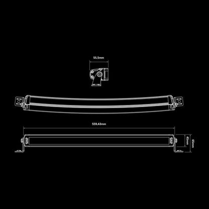 LED-rampe Strands Siberia SRC 22" 4500 lm - rav/hvid - produkt set fra siden | Strands Lighting Division