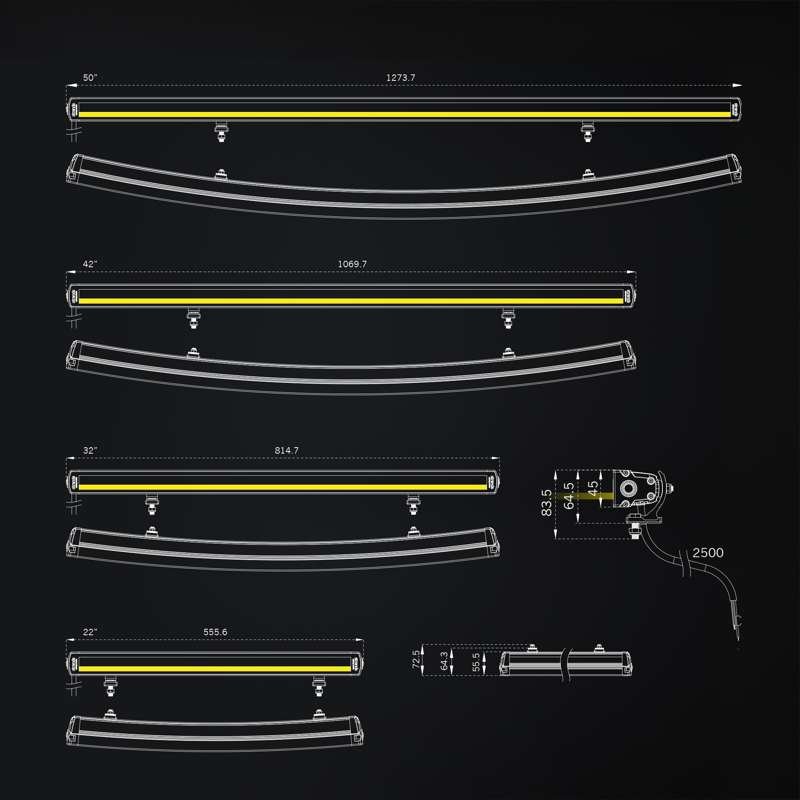 LED rampe Strands Siberia XP SRC 22″ – 7050 lm – gul/hvid – emballage og indhold | Strands Lysafdeling