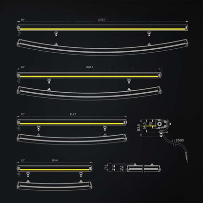 LED rampe Strands Siberia XP SRC 32″ – 10.600 lm – gul/hvid – emballage og indhold | Strands Lysafdeling