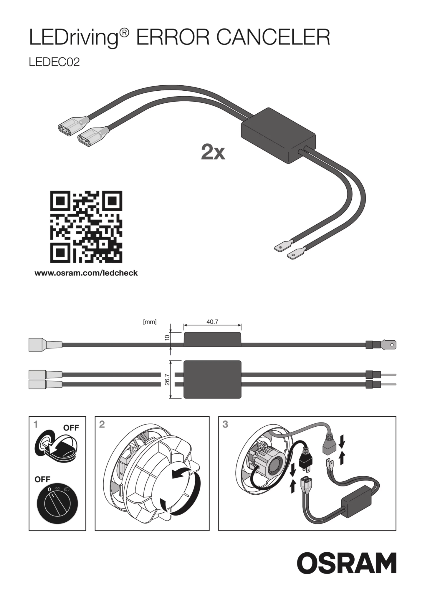 LEDriving ERROR CANCELER - emballage og indhold | OSRAM