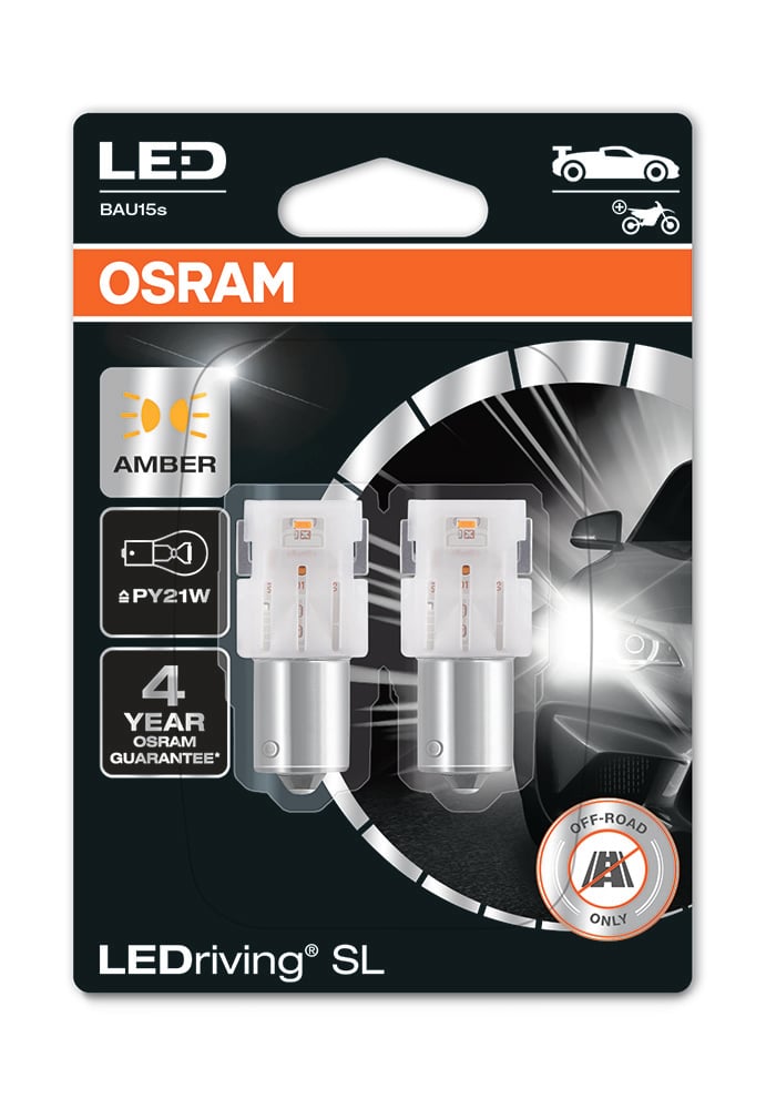 LED drivende LED-lampe SL PY21W – produktbillede forfra | OSRAM