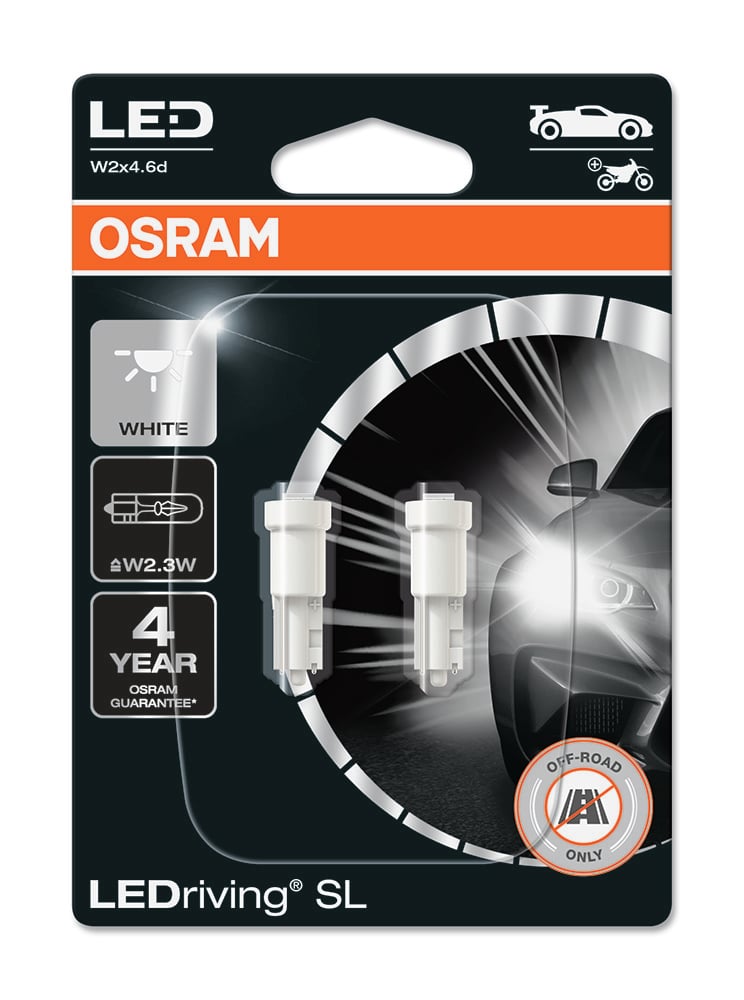 LEDriving® LEDlampa SL W2.3W – 25 lm – 0,25W – OSRAM - Carlevel - Halvljus & helljus bil