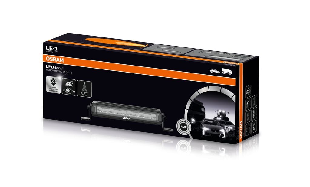 billede, der viser brugen af LEDriving LIGHTBAR FX250 – SP GEN 2, SPOT – OSRAM