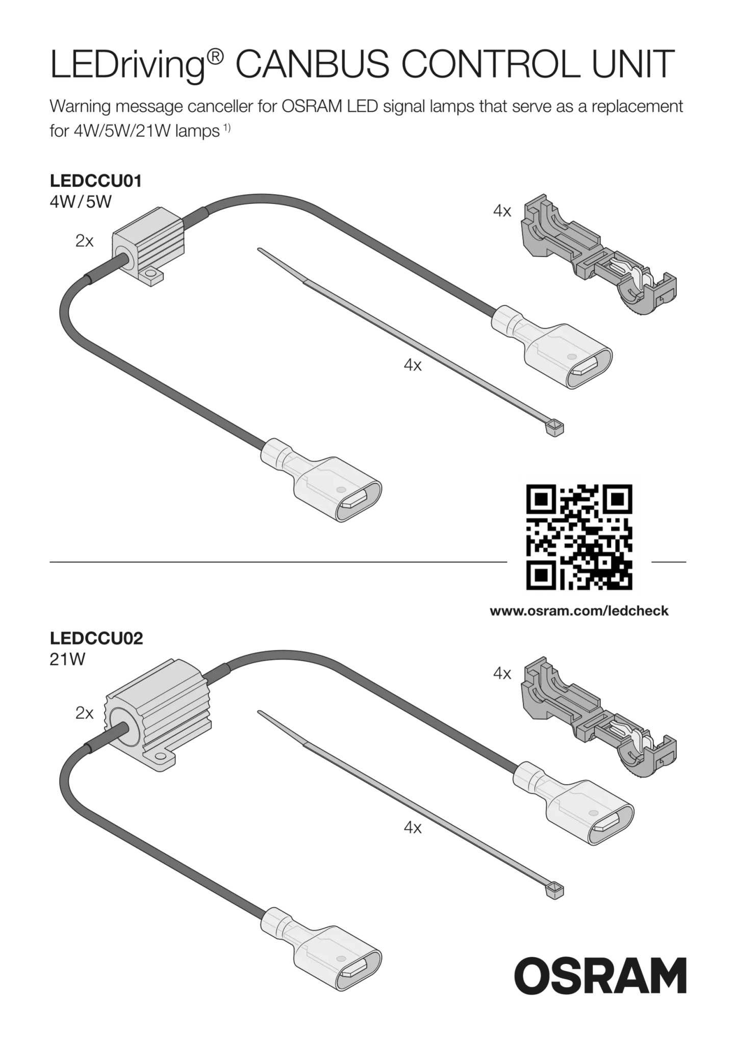 LEDriving LEDriving Street Legal CANBUS STYREENHED 5W (2 – pakke) – dimensionsspecifikation | OSRAM