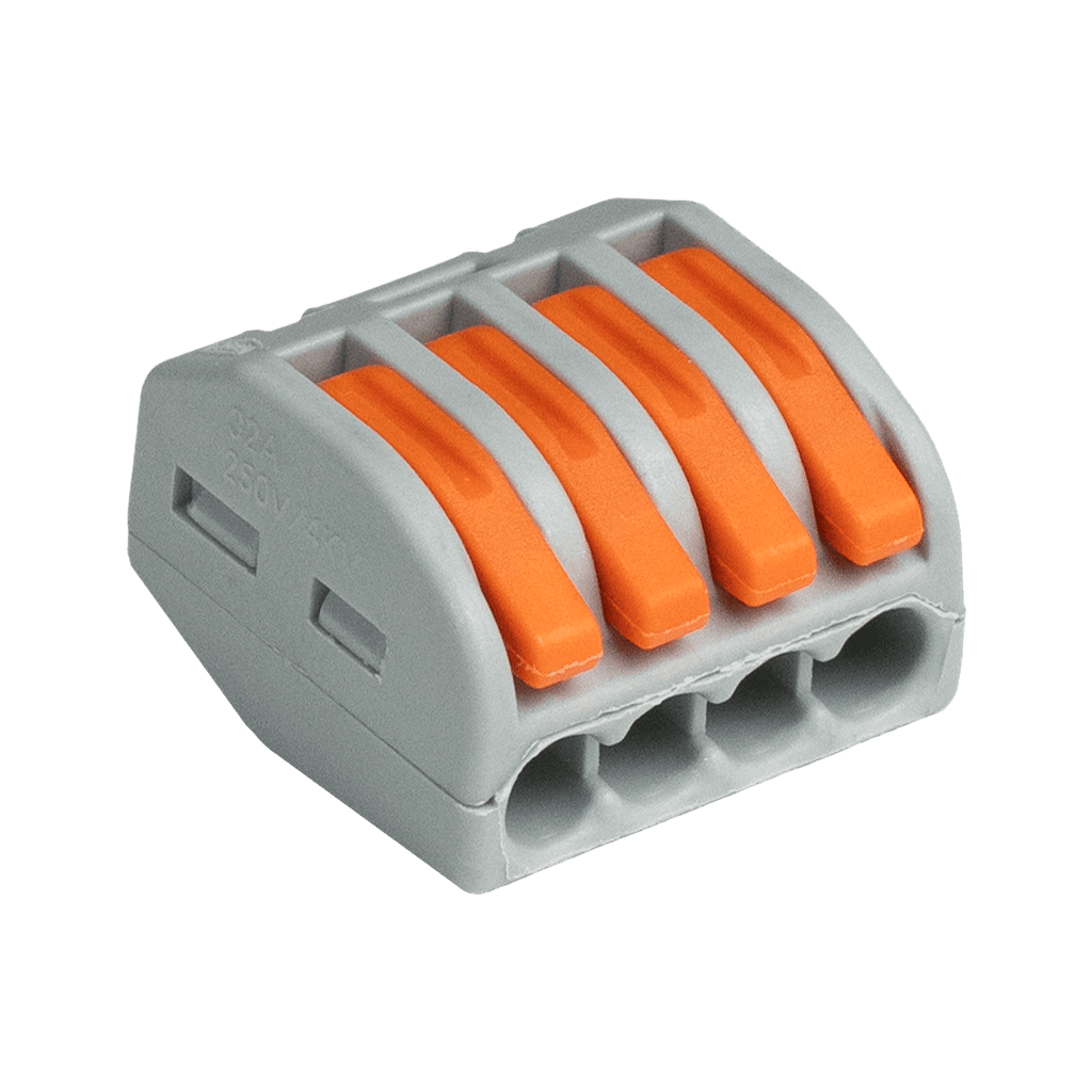 Håndtagsmøtrik Wire Connector – 4 Port – LXPCT-214 – LUXTAR – Produktbillede set forfra | LUXTAR