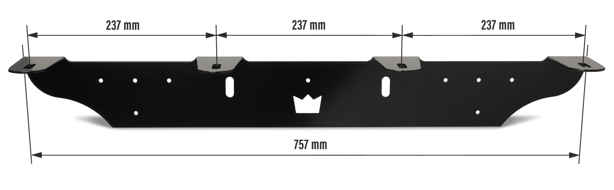 Extraljusfäste Svart 4/ 225mm – Long fixpoints – LUXTAR – förpackning och innehåll | LUXTAR