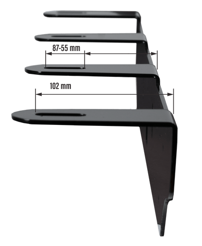 Extraljusfäste Svart 4/ 225mm – Long fixpoints – LUXTAR – produktvy från sidan | LUXTAR