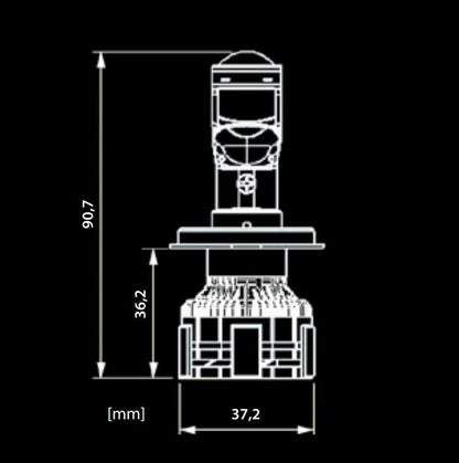 H4 Galvatron – 9.800 lm – 62 W – nærbillede detaljer | LUXTAR