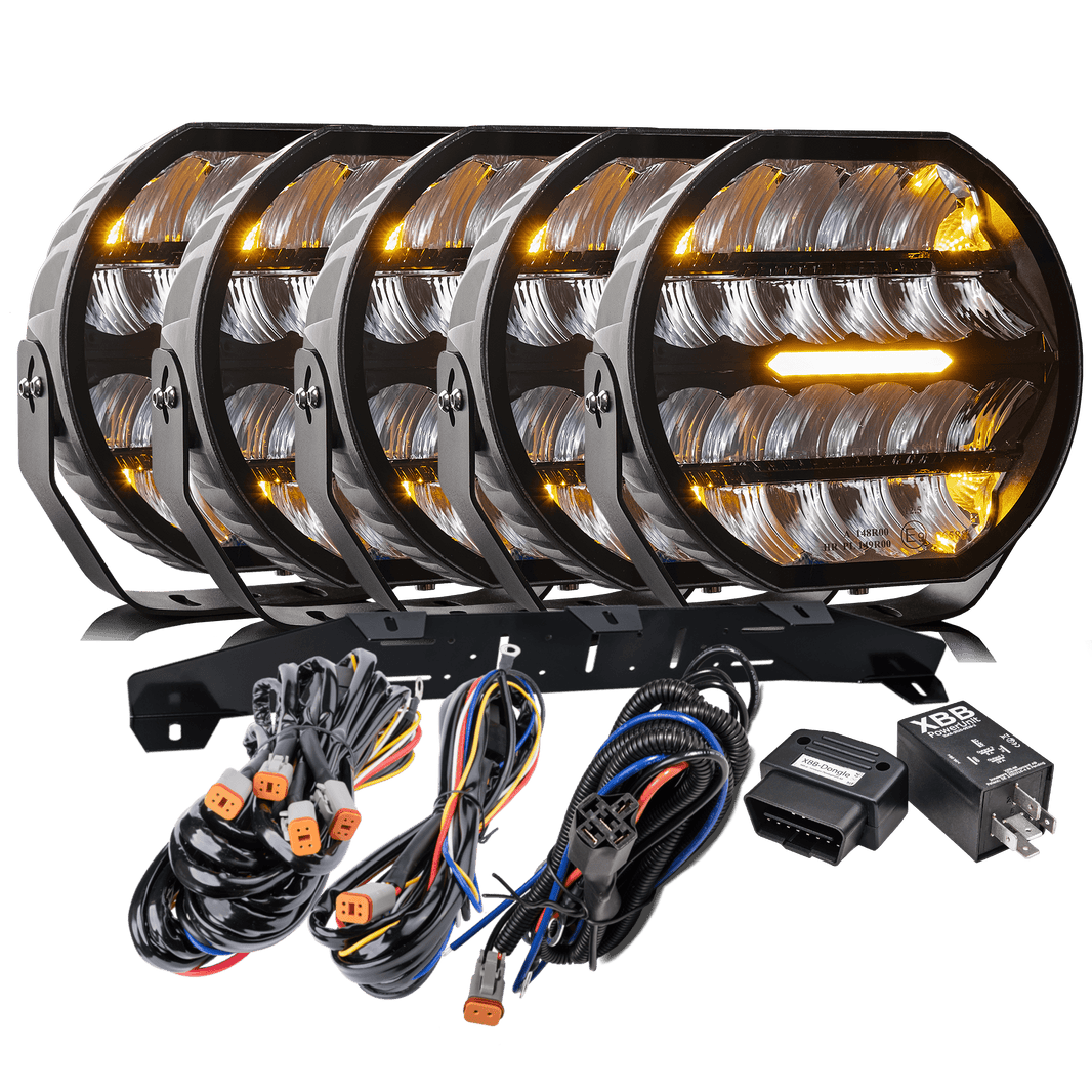 LED ekstra lys Stellar Sort RAD5 >>CANBUS<< – 12.200 lm – 16.480 lm – LUXTAR – produktbillede forfra | LUXTAR