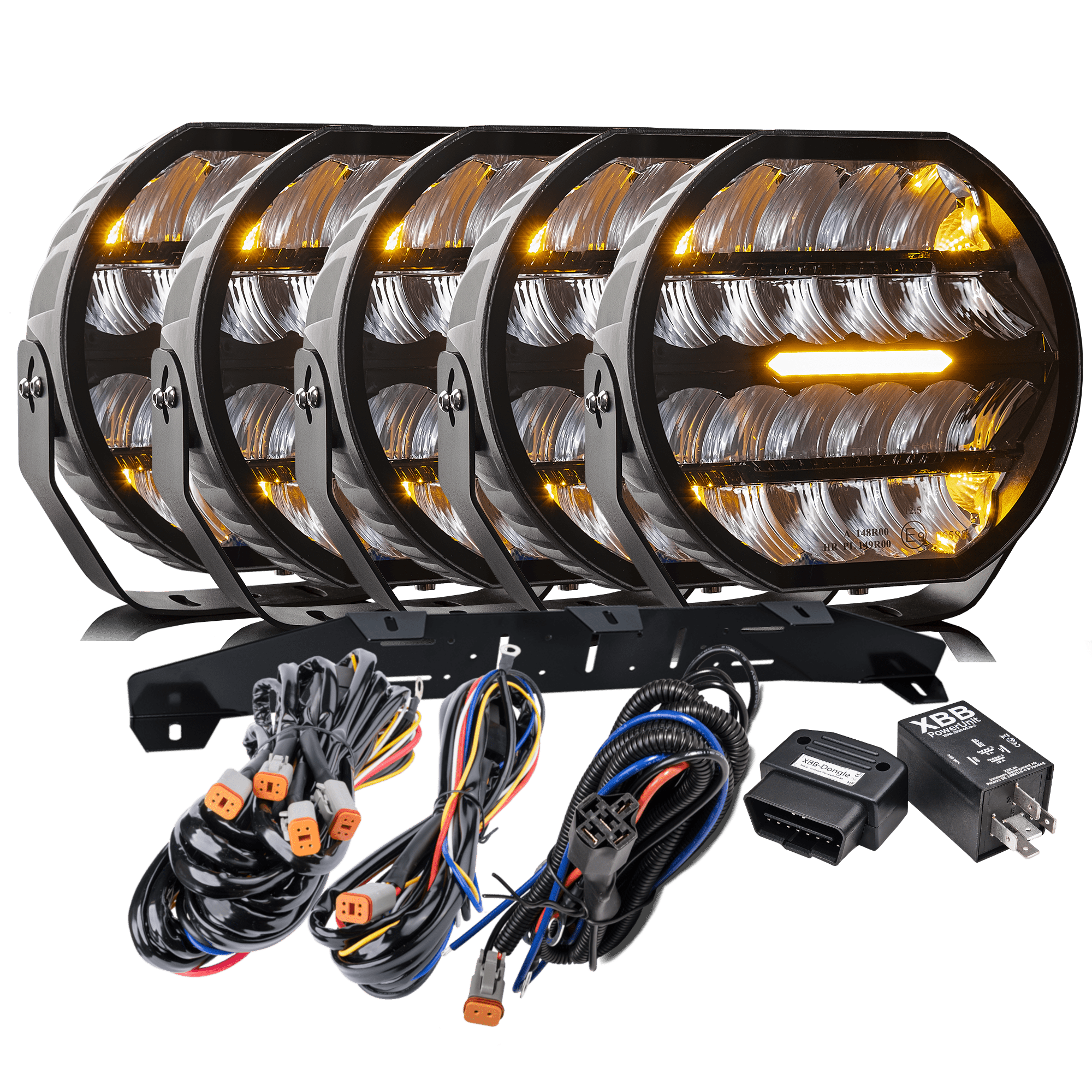 LED ekstra lys Stellar Sort RAD5 >>CANBUS<< – 12.200 lm – 16.480 lm – LUXTAR – produktbillede forfra | LUXTAR