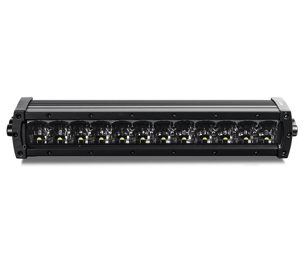 produktbillede forfra viser LUXTAR LED rampe X12 Black Edition 120W 36cm – LUXTAR