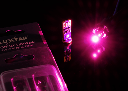 NeonLux – T10 W5W – Canbus – Pink – 130 lm – 1,9W – LUXTAR – nærbillede detaljer | LUXTAR