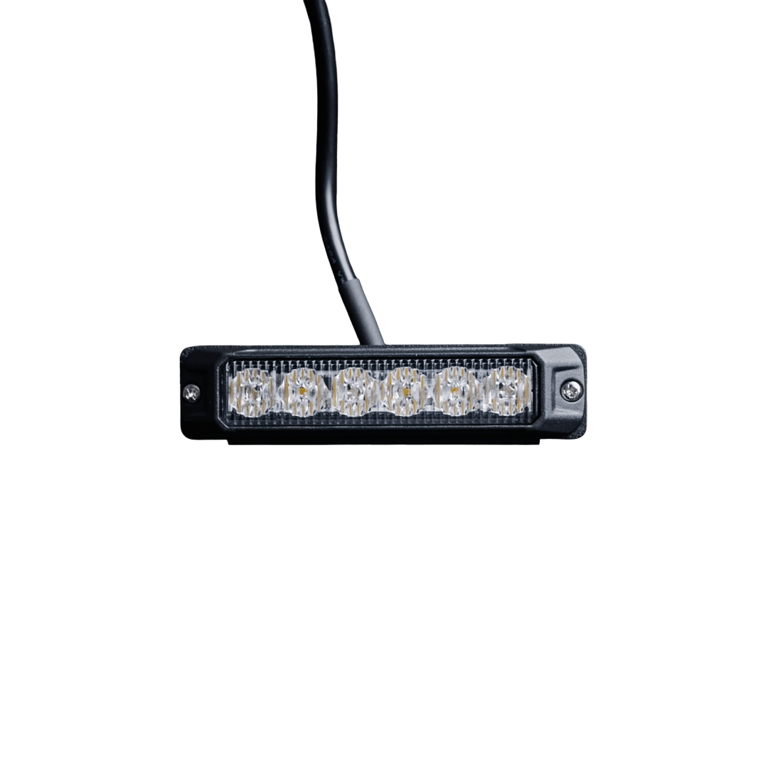 OptiFlux – Advarselslys – Amber 6 LED – 2026-10-30 00:00:00 – IP67, IP69K – LUXTAR – produktbillede forfra | LUXTAR