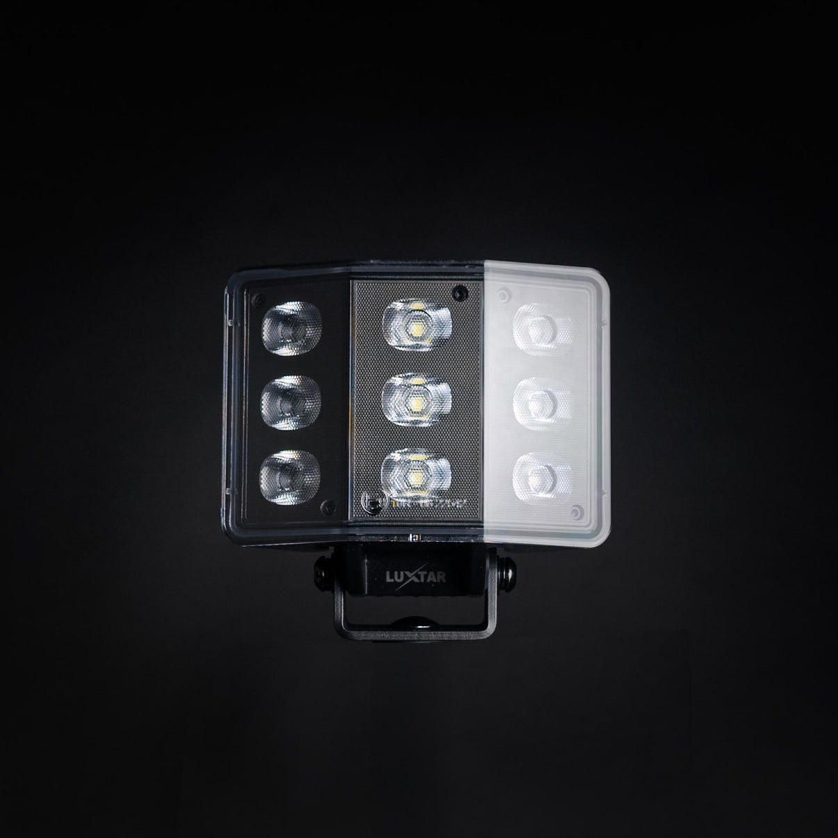 närbild på detaljer och material av Arbetsljus PRO Noir WL60 Curved – 60W – LUXTAR