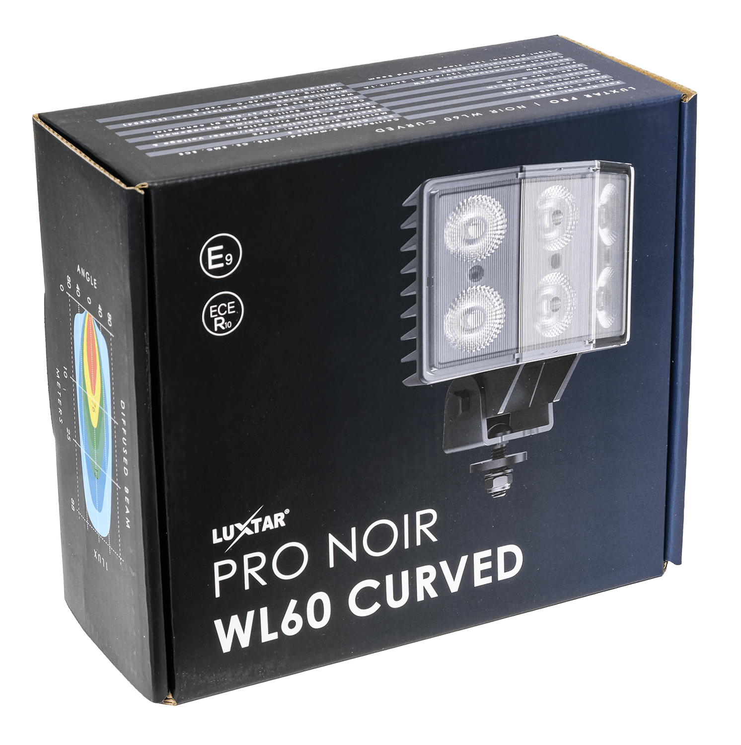 alternativ vinkel på Arbetsljus PRO Noir WL60 Curved – 60W – LUXTAR