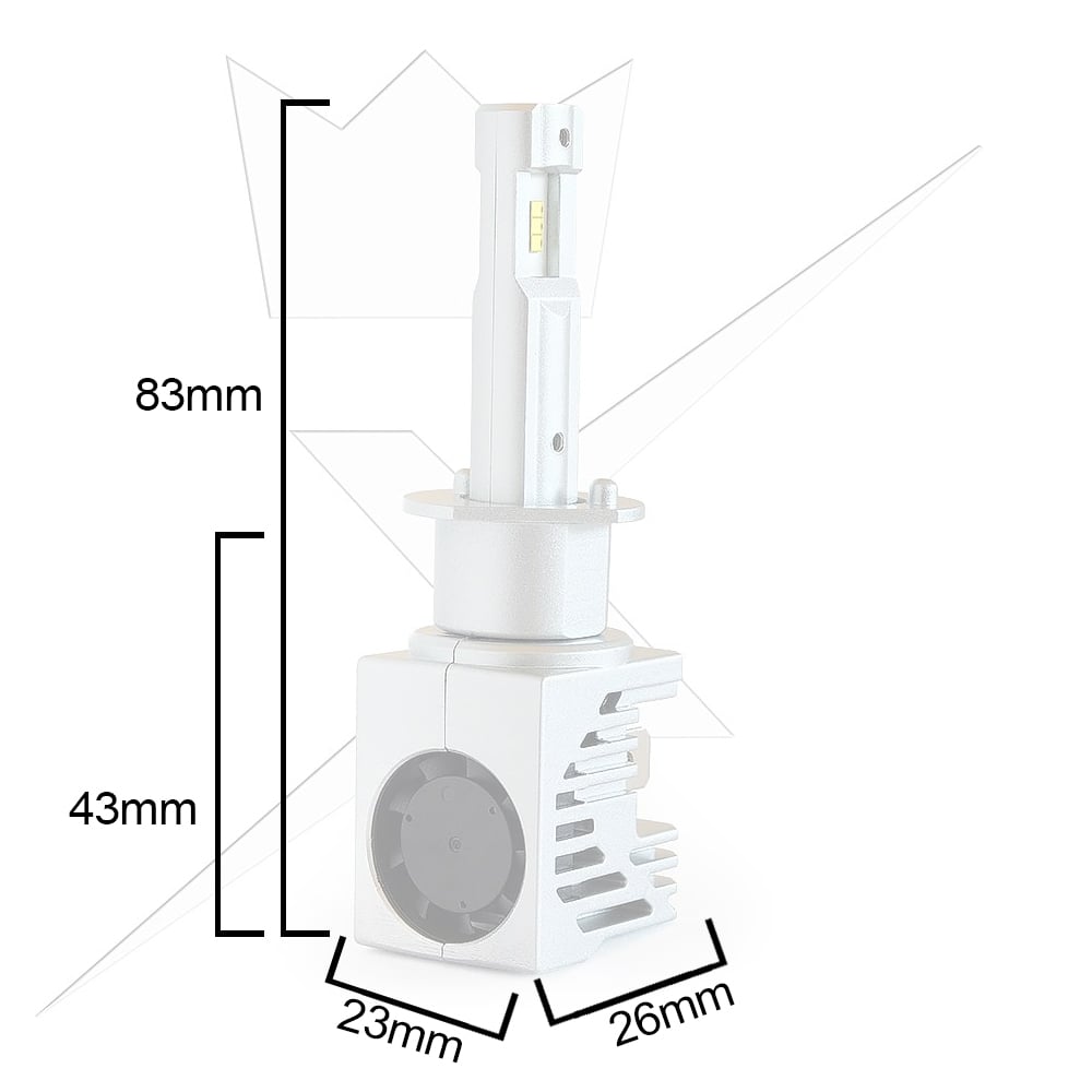® Q1 Led H1 – 20W – 9-32V DC – LUXTAR – emballage og indhold | LUXTAR