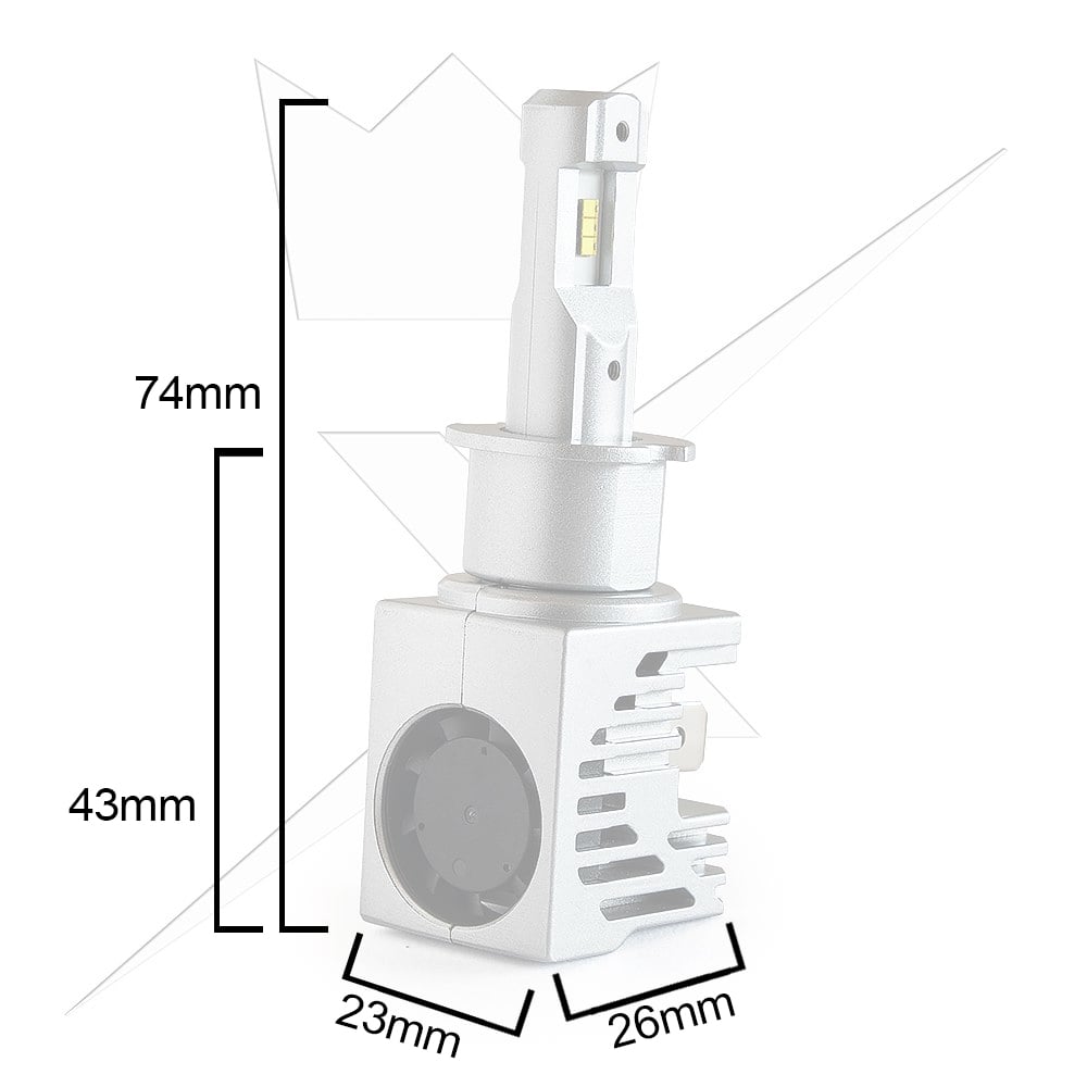 ® Q1 Led H3 – 20W – 9-32V DC – LUXTAR – emballage og indhold | LUXTAR